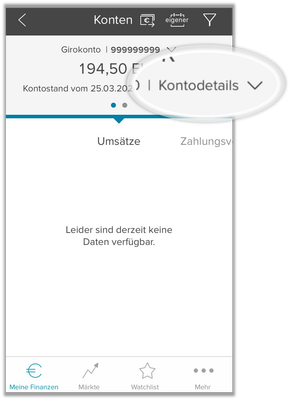 Kontodetails im Girokonto